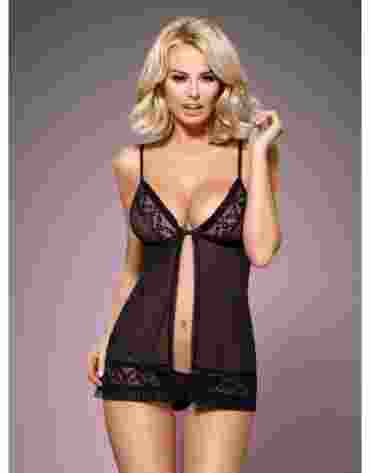 837-BAB-1 babydoll czarny L/XL