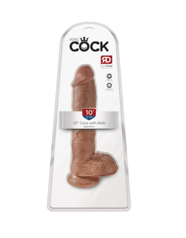 Dildo King Cock with Balls Pipedream 10 Tan