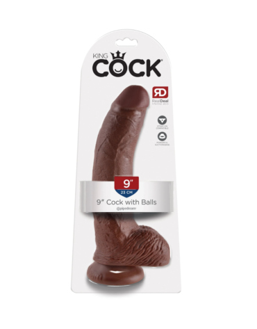 Dildo King Cock with Balls Pipedream 9 Brown