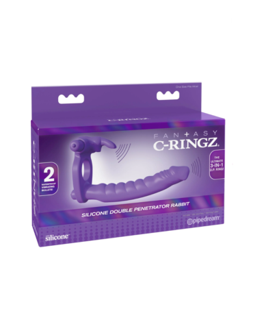 Pipedream Fantasy C-Ringz Silicone Double Penetrator Rabbit