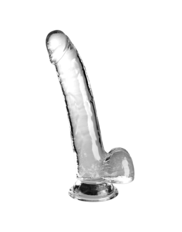 King Cock Transparentne Dildo Clear 9" with Balls