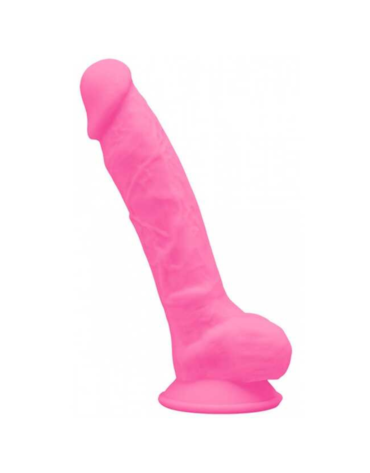 Silexd Silikonowe Dildo Model 1 18 cm Pink Glow in the Dark